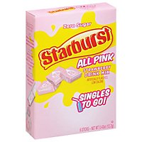 Starburst Drink Mix Singles To Go Low Calorie Strawberry All Pink 6 Count - 0.43 Oz - Image 1