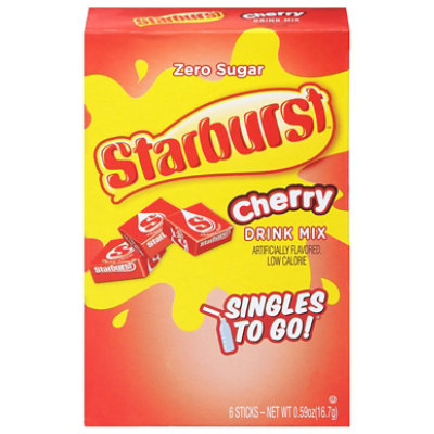 Starburst Drink Mix Singles To Go Low Calorie Cherry 6 Count - 0.59 Oz - Image 3