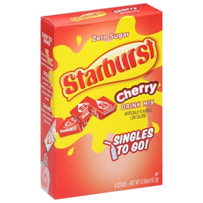 Starburst Drink Mix Singles To Go Low Calorie Cherry 6 Count - 0.59 Oz - Image 2