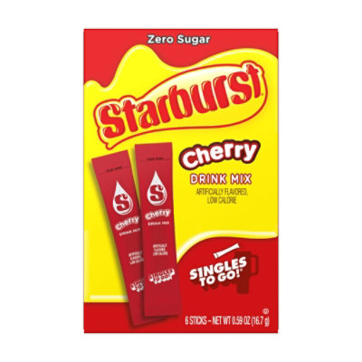 Starburst Drink Mix Singles To Go Low Calorie Cherry 6 Count - 0.59 Oz - Image 5
