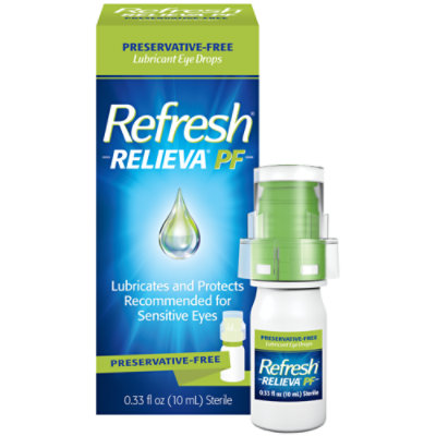 Refresh Relieva Preservative Free Non Preserved Tears Lubricant Eye Drops - 0.33 Fl. Oz.
