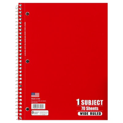 Top Flight Notebook Wide Ruled 70 Sheets - Each - Image 1