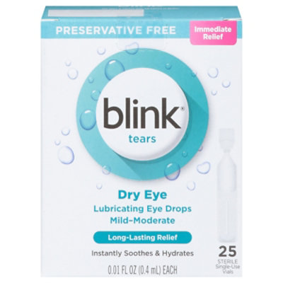 Blink Tears Eye Drops Lubricating Mild Moderate Dry Eye - 25-0.01