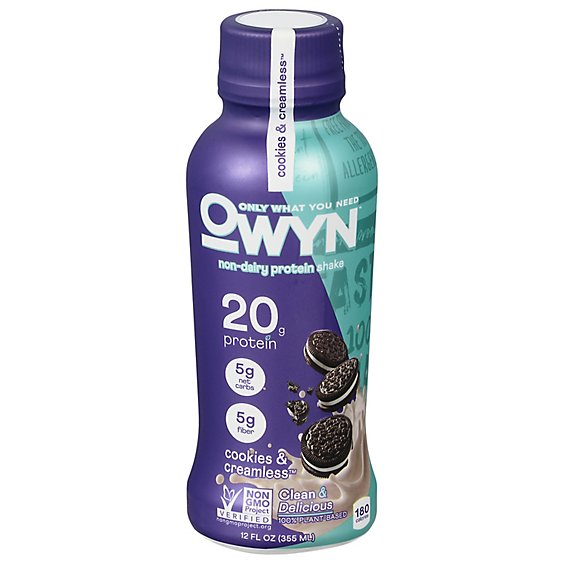 OWYN Protein Drink Plant Based Cookies N Cream - 12 Fl. Oz.