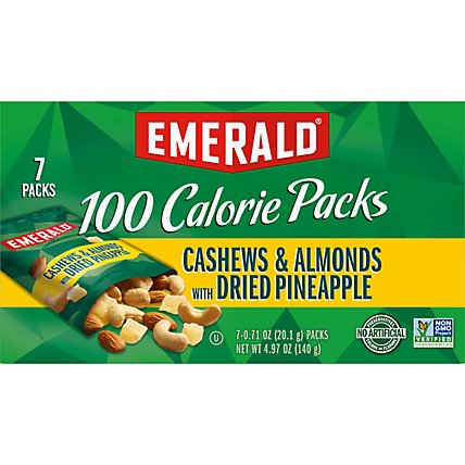 Emerald 100 Calorie Packs Cashew & Almonds With Dried Pineapple - 7-0.71 Oz - Image 6