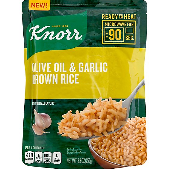 Knorr Rice Ready To Heat Brown Olive Oil & Garlic - 8.8 Oz