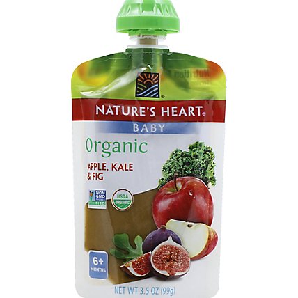 Natures Heart Organic Baby Food 6+ Months Apple Kale & Fig - 3.5 Oz - Image 2