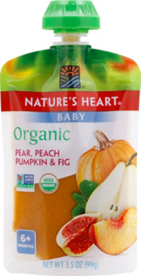 Natures Heart Organic Baby Food 6+ Months Pear Peach Pumpkin & Fig - 3.5 Oz - Image 2