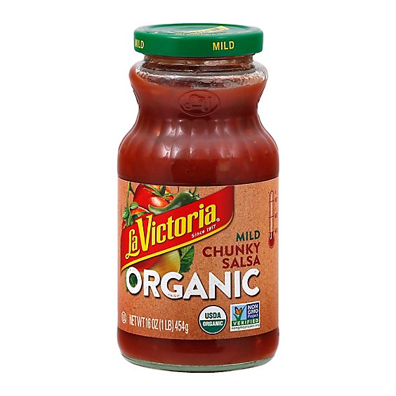 La Victoria Organic Salsa Chunky Mild - 16 Oz