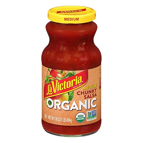 La Victoria Organic Salsa Chunky Medium - 16 Oz