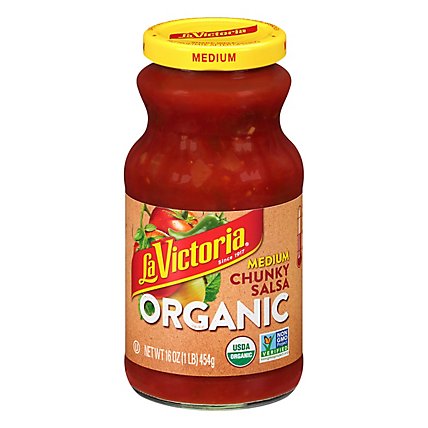 La Victoria Organic Salsa Chunky Medium - 16 Oz - Image 1