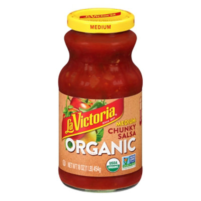  La Victoria Organic Salsa Chunky Medium - 16 Oz 