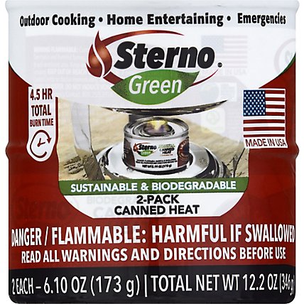 Sterno Green Canned Heat - 2-6.10 Oz - Image 2