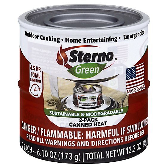 Sterno Green Canned Heat - 2-6.10 Oz