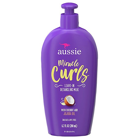 Aussie Miracle Curls with Coconut Oil Paraben Free Detangling Milk Treatment - 6.7 Fl. Oz.
