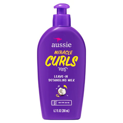 Aussie Miracle Curls with Coconut Oil Paraben Free Detangling Milk Treatment - 6.7 Fl. Oz.