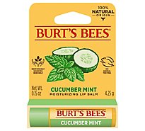 Burts Bees Lip Balm Moisturizing Cucumber Mint - 0.15 Oz