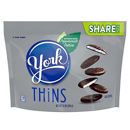 York Peppermint Patties Dark Chocolate Covered Thins Share Pack - 7.2 Oz - Image 2