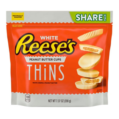 Reeses Thins White Creme Peanut Butter Cups Candy Share Pack - 7.37 Oz - Image 1