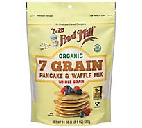 Bobs Red Mill Organic Pancake & Waffle Mix 7 Grain Whole Grain Pouch - 24 Oz
