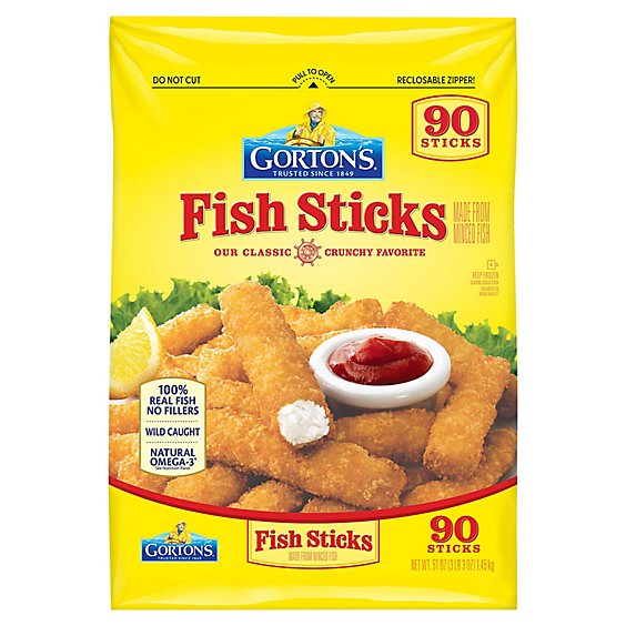 Gortons Fish Sticks Crunchy Breaded - 51 Oz