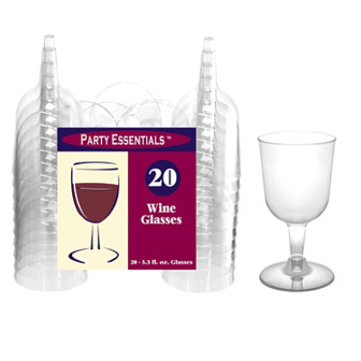 Clear Plastic Wine Glasses 2 Piece 5.5 oz 40 Count
