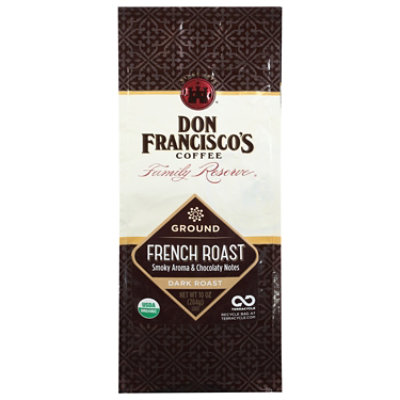 Don Franciscos Coffee Family Reserve Coffee Ground Dark Roast French Roast - 10 Oz