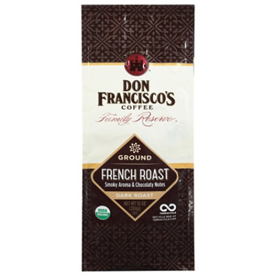 Don Franciscos Coffee Family Reserve Coffee Ground Dark Roast French Roast - 10 Oz