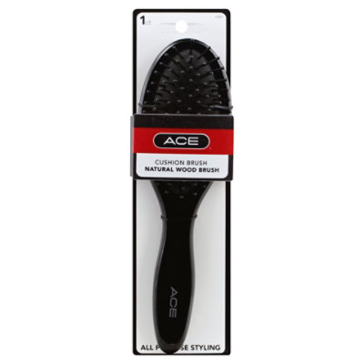 ACE Hairbrush Cushion Natural Wood All Purpose Styling - Each