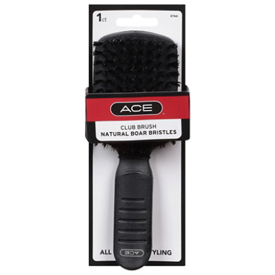 ACE Hairbrush Club Boar Bristles Black - Each - Image 3