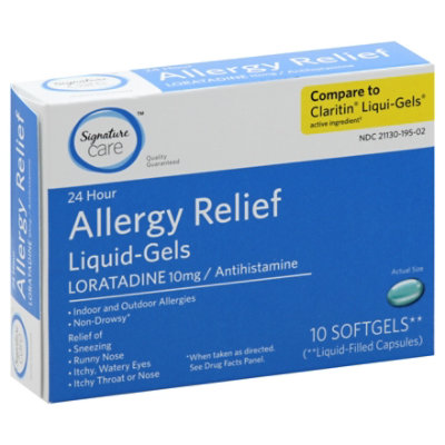 Signature Care Allergy Relief Loratadine Softgel - 10 Count