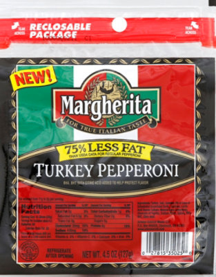 Margherita Turkey Pepperoni 75% Less Fat - 4.5 Oz - Image 2