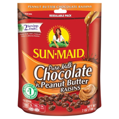 Sun-Maid Raisins Pure Milk Chocolate N Peanut Butter - 7 Oz