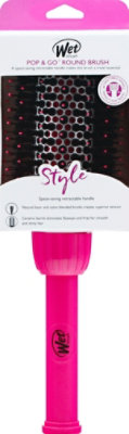 WetBrush Pop & Go Hairbrush Round Style Retractable Pink - Each - Image 2