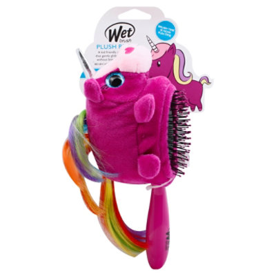 Wet Brush Plush Kid's Detangler Hair Brush with Soft IntelliFlex Bristles  for All Hair Types - Unicorn Plush