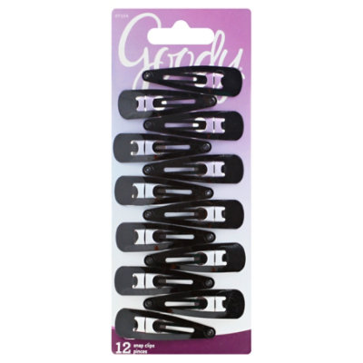 Goody Snap Clips Black - 12 Count - Image 1