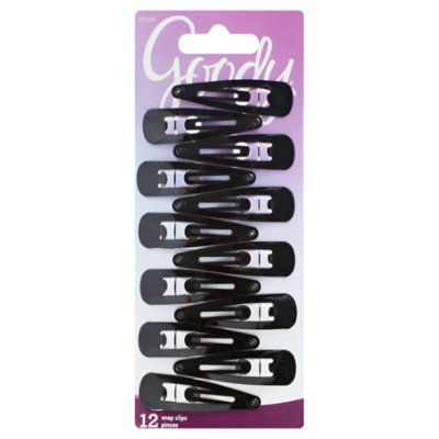 Goody Snap Clips Black - 12 Count