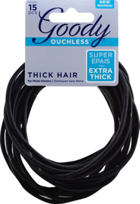 Goody Ouchless Elastics No Metal Thick Hair 4 mm Black - 15 Count - Image 2