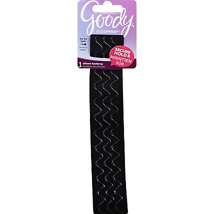Goody Slideproof Headwrap Silicone Extra Wide Triple Wave Black - Each - Image 2