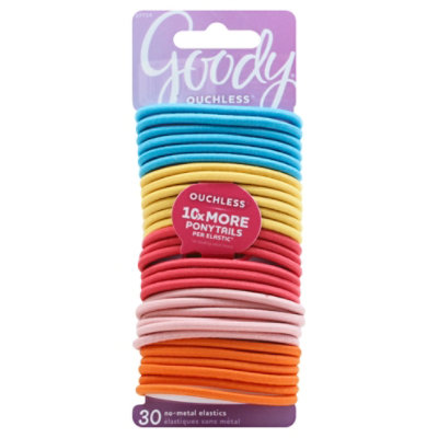 Goody Ouchless Elastics No Metal Sunset Beach 4 mm - 30 Count