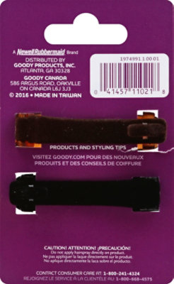 Goody Slideproof Barrettes Velvet Flocked Small - 2 Count - Image 3