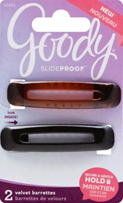 Goody Slideproof Barrettes Velvet Flocked Small - 2 Count - Image 2