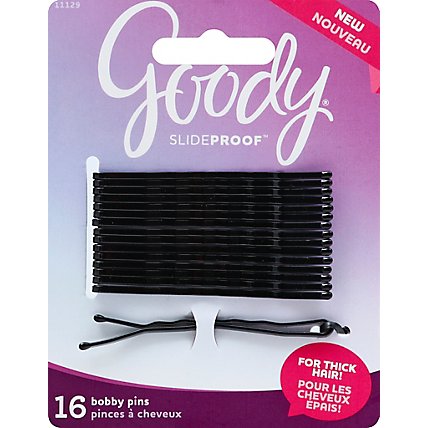 Goody Slideproof Bobby Pins Thick Hair Black - 16 Count - Image 2