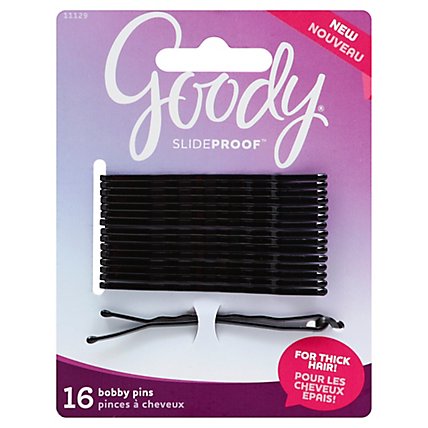Goody Slideproof Bobby Pins Thick Hair Black - 16 Count - Image 1