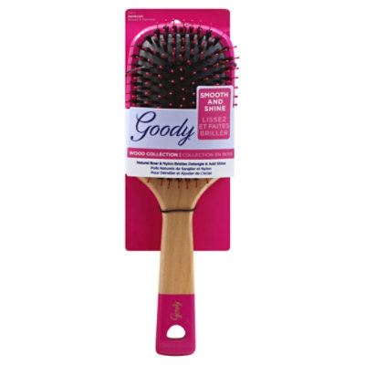 Goody Wood Collection Hairbrush Paddle Natural Boar & Nylon Bristles - Each - Image 1