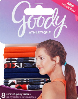 Goody Athletique Ponytailers Stretch Blue Tribal - 8 Count - Image 2