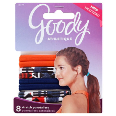 Goody Athletique Ponytailers Stretch Blue Tribal - 8 Count - Image 1