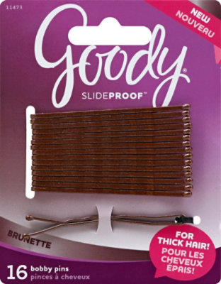 Goody Slideproof Bobby Pins Thick Hair Brunette - 16 Count - Image 2