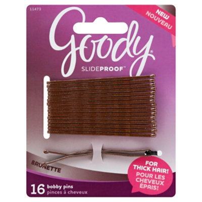 Goody Slideproof Bobby Pins Thick Hair Brunette - 16 Count