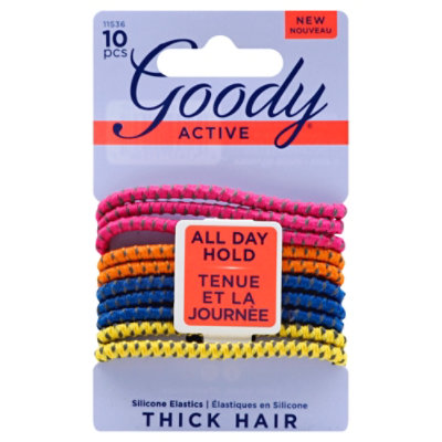 Goody Active Elastics Silicone Thick Hair Digital Space - 10 Count